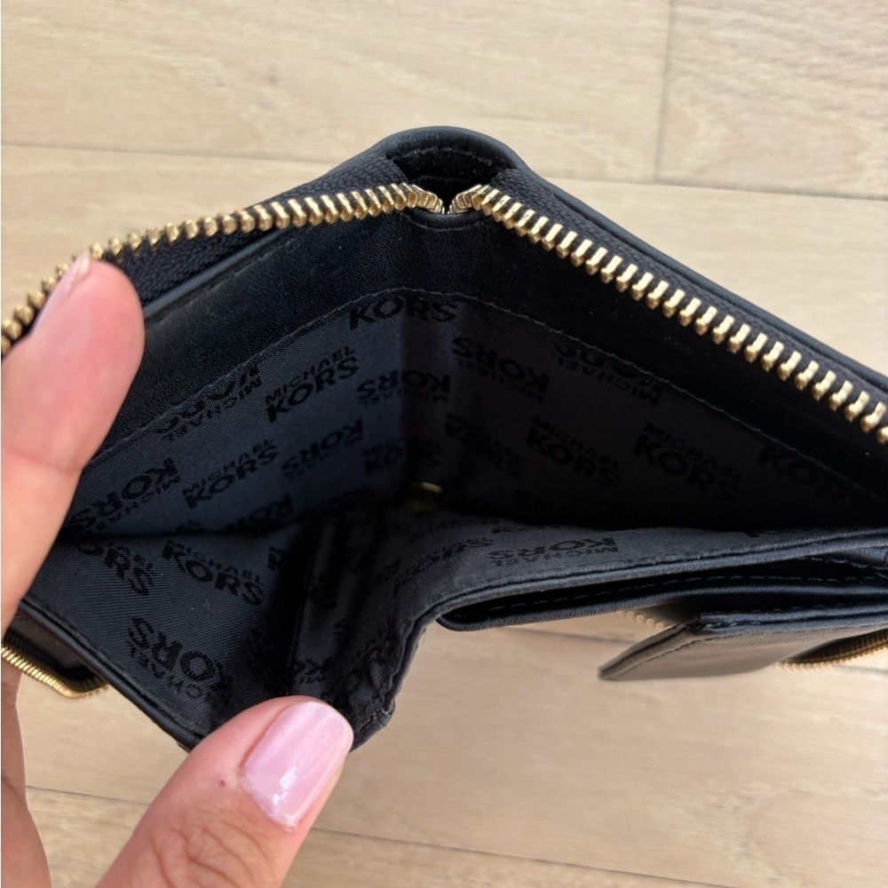 Michael Kors Black and Gold Zip Wallet - Picture 4 of 4